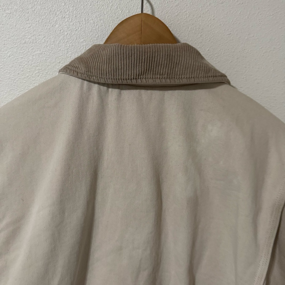 Abercrombie Crop Twill Workwear Jacket Cream Gray Corduroy Collar Streetwear-XL - Picture 8 of 13